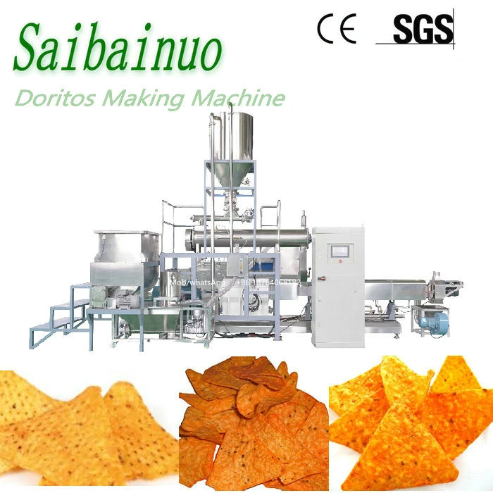 Línea automática de producción de tortillas Doritos con chips de maíz extruido