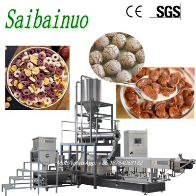 Línea de producción de cereales para el desayuno, copos de maíz y snacks